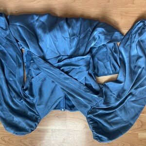 Elegant Blue Wrap Dress